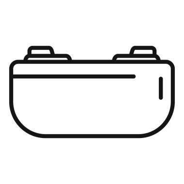 Standart bir kamera bataryasının basit siyah beyaz çizimi, beyaz üzerine izole edilmiş.