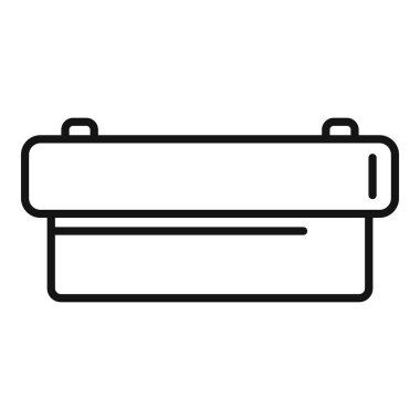 Çeşitli tasarım kullanımları için basit bir evrak çantası simgesinin siyah beyaz çizgi sanatı