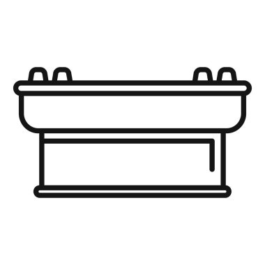 Klasik bir küvetin siyah çizgili tasviri, web ve mobil arayüz tasarımı için ideal