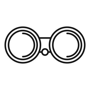 Simgeler, çıkartmalar ve tasarım elementleri için uygun siyah ve beyaz çizgili dürbün sanatı