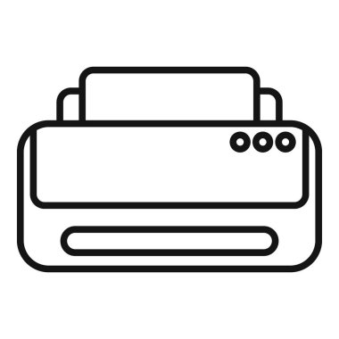 Modern bir ofis yazıcısının basit siyah beyaz çizimi