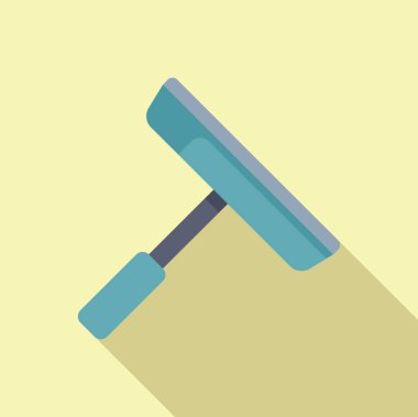 Biçimlendirilmiş bir tokmak simgesinin pastel arka planda gölgesi olan düz tasarım tarzında vektör illüstrasyonu