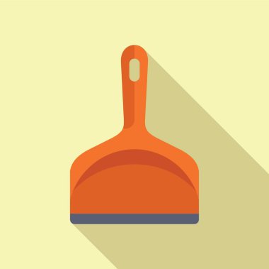 Düz tasarım vektör çizimi. Gölgeli turuncu bir faraş. Temizlik kavramları için mükemmel.