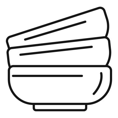 Eğitici temalar için mükemmel olan bir yığın kitabın basit siyah beyaz çizimi