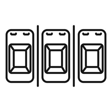 Dizayn özelleştirmesi için boş ekran alanı olan satırda üç satır akıllı telefon simgesi