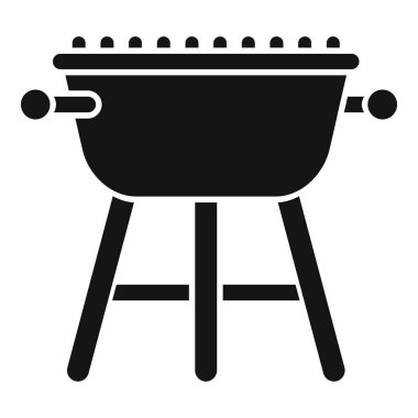 Geleneksel mangal ızgarasının basit bir siyah siluetinin vektör çizimi