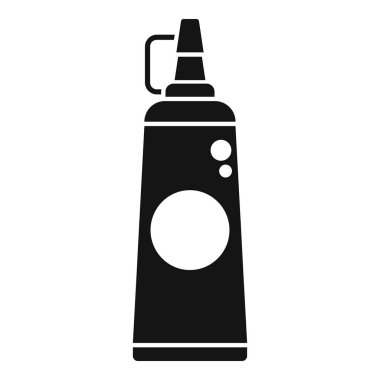 Simple black and white icon of a spray can, ideal for various design needs clipart