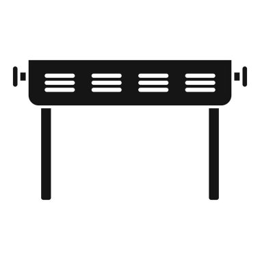 Bir barbekü ızgarasının basitleştirilmiş siyah beyaz simgesi, tasarım elementleri için mükemmel.