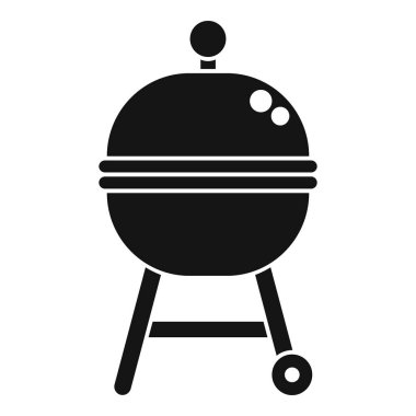 Tasarım ve web kullanımı için kömür ızgarasının basitleştirilmiş siyah ve beyaz vektör simgesi