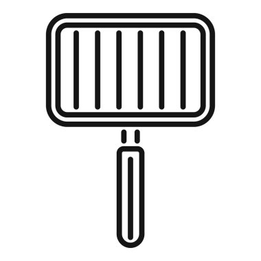 Beyaz bir arkaplanda izole edilmiş basit bir çizgi sanat tarzında ızgara resimleme