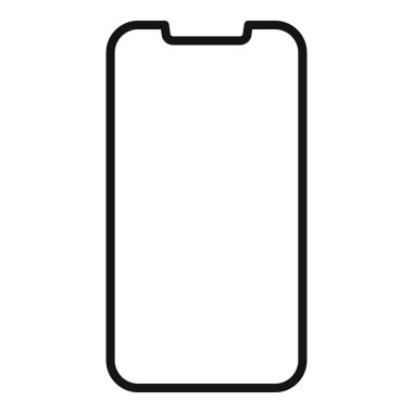 Modern siyah ve beyaz akıllı telefon ana hatları simgesi minimalist kablo tasarımı. Çağdaş teknoloji ve iletişimi temsil ediyor.