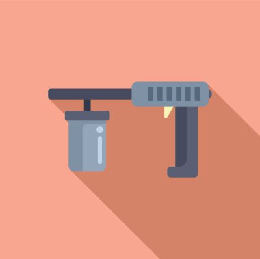 Temiz ve basit bir düz tasarım ikonu. Pastel arka plan üzerinde bir el matkabı tasvir ediyor.