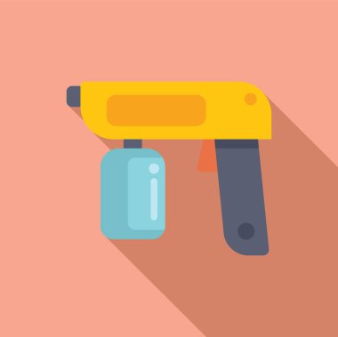 Düz tasarım vektörü, canlı sarı saç kurutma makinesi grafiği.