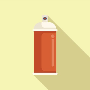 Kırmızı sprey boya kutusunun düz dizayn vektörü. Gölgeli. Sanat ve tasarım teması için mükemmel.