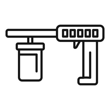 Simgeler veya işaretler için uygun bir barkod tarayıcısının basit siyah ve beyaz vektör çizimi