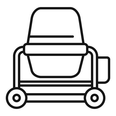 Basit bir çim biçme makinesinin vektör çizimi, simgeler veya öğretici grafikler için idealdir