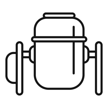 Balıkçı makarasının basit siyah beyaz çizimi, ikonlar ya da öğretici materyal için mükemmel.