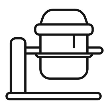 Basit bir sanat tarzına sahip bir bank mengenesinin siyah ve beyaz çizimi