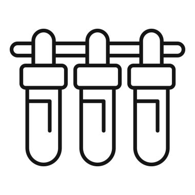 Minimalist çizgi sanat tasarımında test tüplerinin vektör illüstrasyonu, bilim, laboratuvar, kimya, araştırma, tıbbi ve eğitim amaçlı beyaz arka planda mükemmel