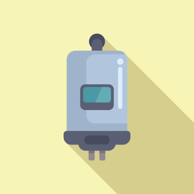 Modern bir elektrikli kazanın minimalist vektör görüntüsü, ev aletleri kavramları için mükemmel