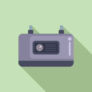 Modern pastel arka plana sahip klasik bir radyo alıcısının düz tasarım vektörü