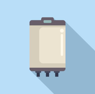 Mavi arka planda tekerlekleri olan bir seyahat çantasının minimalist vektör çizimi