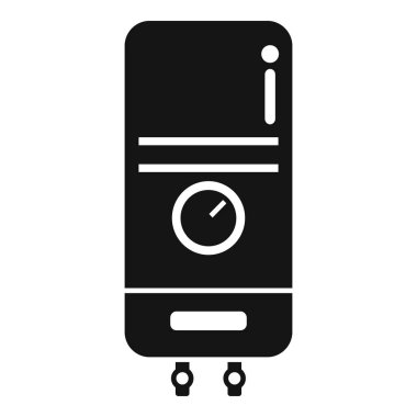 Beyaz arka planda siyah bir siluetin vektör çizimi, yerel bir su ısıtıcısını temsil ediyor.