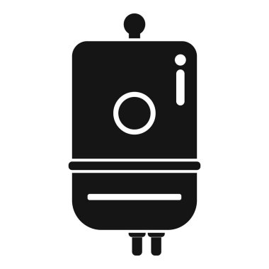 Siyah renkli klasik bir kamera siluetinin grafik simgesi, tasarım projeleri için ideal