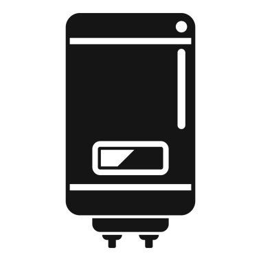 Beyaz zemin üzerinde siyah renkli bir elektrikli su ısıtıcısı simgesinin vektör çizimi