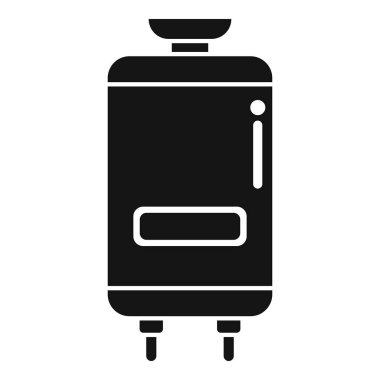 Elektrikli su ısıtıcısının siyah vektör simgesi, ağ ve uygulamalar için uygun