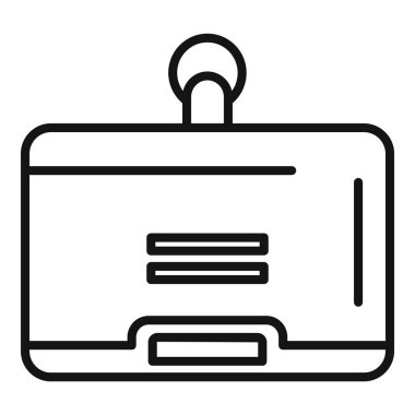 Bir isim etiketinin basit satır çizimi, kimlik ve kimlik tanımlaması için mükemmel