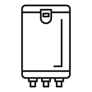 Bir su ısıtıcısının siyah beyaz çizimi