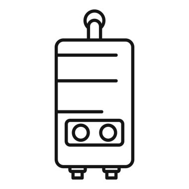 Ev aletleri için modern elektrikli su ısıtıcısının basit ana hatlı vektör simgesi