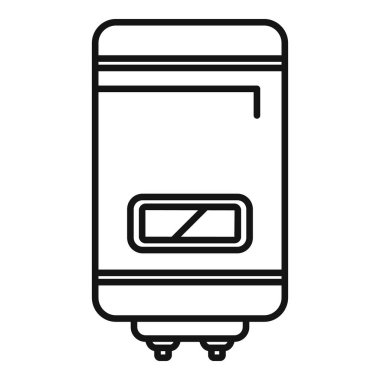 Modern bir elektrikli su ısıtıcısını tasvir eden çizgi simgesinin vektör çizimi