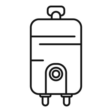 Modern bir seyahat çantasının sanat tarzında siyah-beyaz çizimi