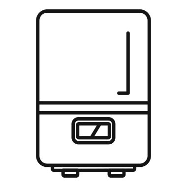 Çağdaş bir buzdolabının siyah çizgi sanatı simgeler, logolar ve bilgi grafikleri için uygundur.