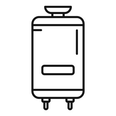 Sıcak su ısıtıcısının vektör çizgisi çizimi, simgeler veya kılavuzlar için basit