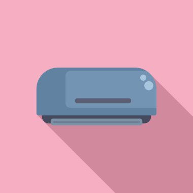 Pembe arka planda gölgeli, parlak, modern bir klimanın düz tasarımı.