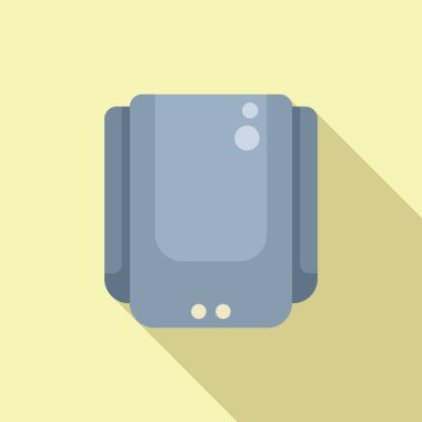 Zarif bir arka planda gösterişli, çağdaş bir sırt çantası simgesinin minimalist vektör çizimi