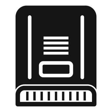 Eski moda bir kaset kaydedicinin siyah beyaz vektör simgesi