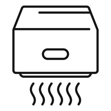 Isıtıcı yayan küçük bir elektrik alan ısıtıcısının basit siyah beyaz çizgi çizimi