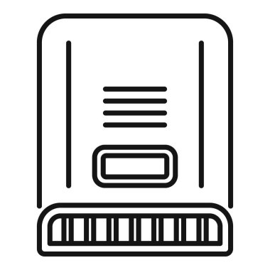 Veri depolamayı sembolize eden klasik bir diskin siyah ana hatlı vektör çizimi