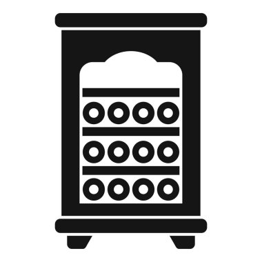 Beyaz arka planda, çeşitli tasarım amaçları için uygun klasik bir abaküsün siyah silüeti