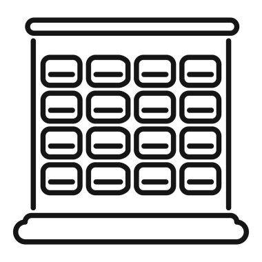 Şekillendirilmiş boncuklu perdenin çizgi çizimi, çeşitli tasarım ve arkaplanlar için uygundur.