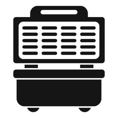 Klasik tasarım ve minimalist silüeti olan klasik siyah daktilo simgesi grafiği, profesyonel yaratıcı medya için mükemmel