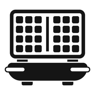 Beyaz arkaplanda izole edilmiş bir waffle yapıcı simgesinin basitleştirilmiş vektör illüstrasyonu