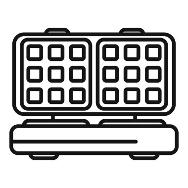 Bir waffle makinesinin basit bir sanat tarzında vektör çizimi, mutfak aletleri kavramları için uygundur