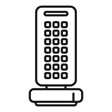 Ofis ayarlarında kullanılan modern sabit hat telefonunun basit bir resim simgesi