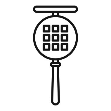 Benzersiz ızgara desenli siyah beyaz çizgi büyüteç sanatı