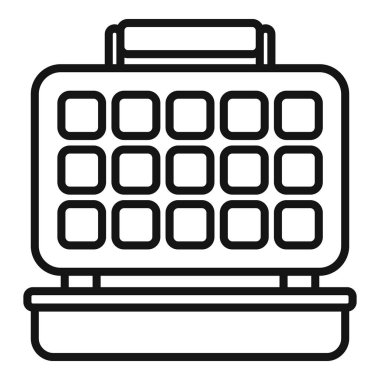 Bir waffle makinesinin siyah beyaz çizgili sanat simgesi, mutfak aletleri için mükemmel.